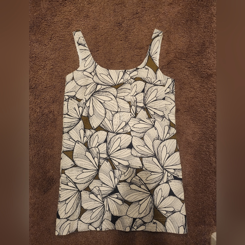 Banana Republic Linen Scoop-Neck Shift Dress, Sz XS